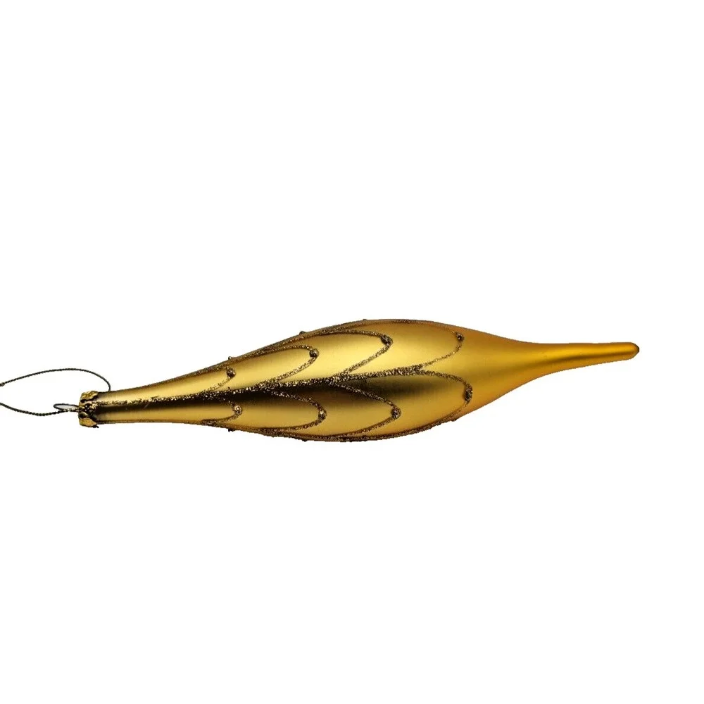 Gold with‎ Glitter Finial Ornament